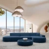 Strukturstoff L-Form Lounge Sofa Brevia