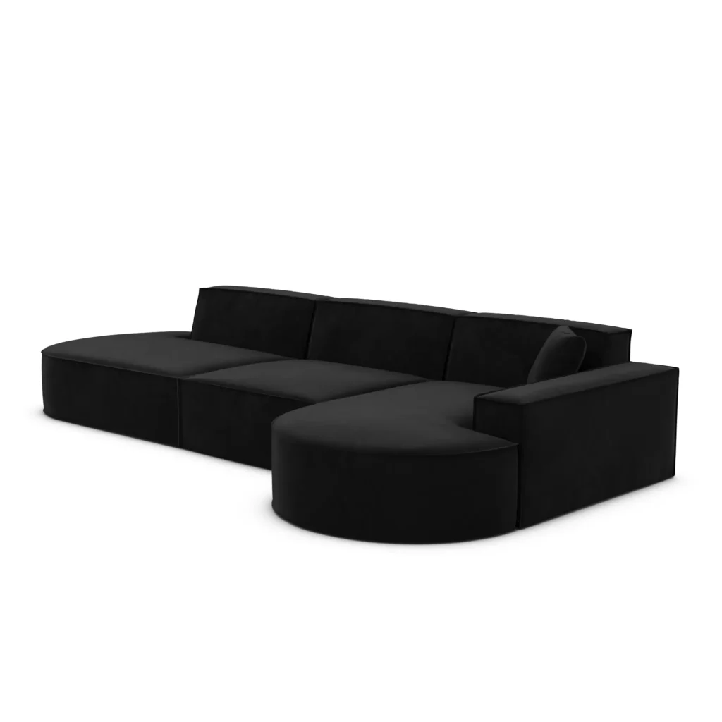 Samtstoff L-Form Lounge Sofa Brevia