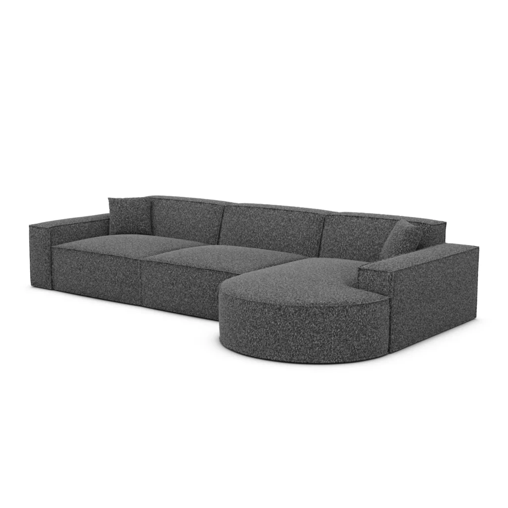 Bouclé L-Form Sofa Brevia