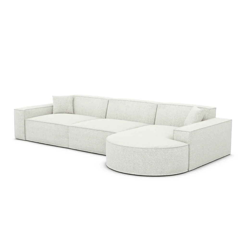 Bouclé L-Form Sofa Brevia