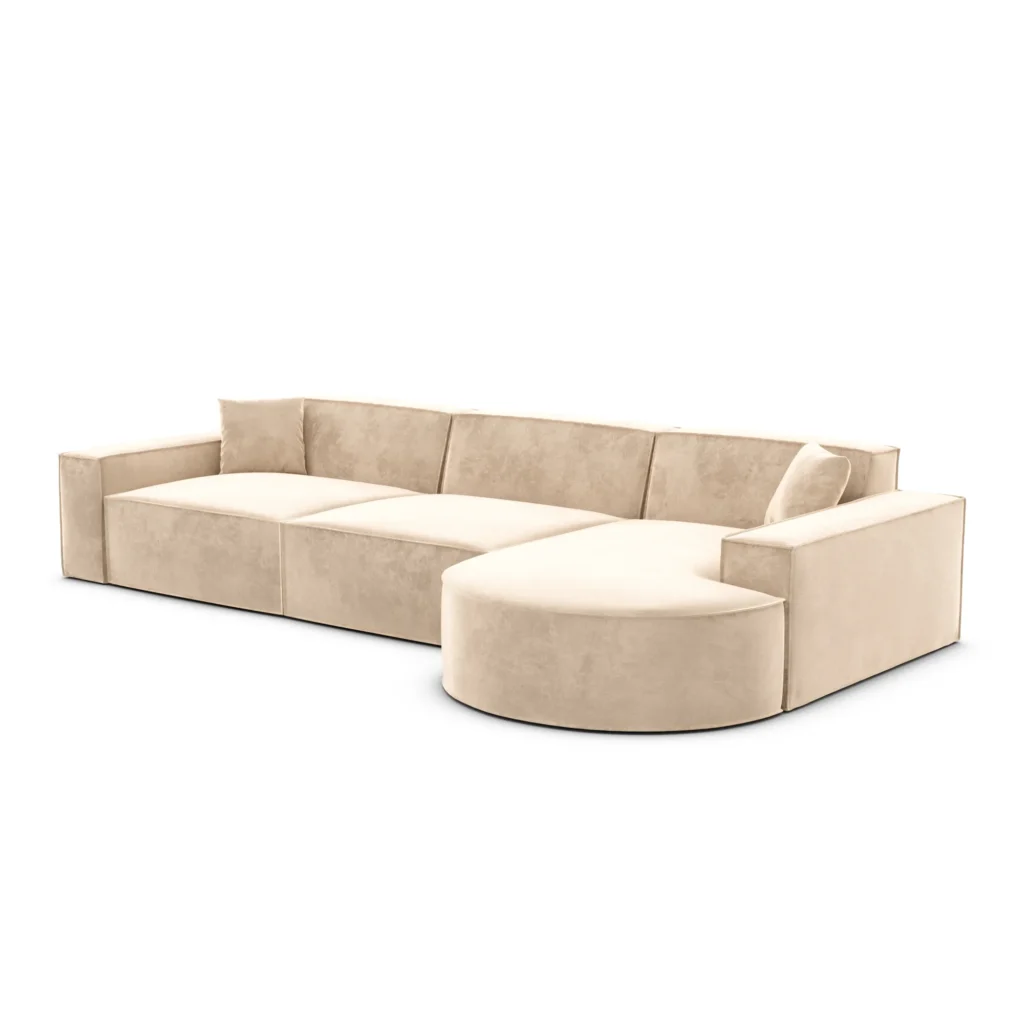 Samtstoff L-Form Sofa Brevia
