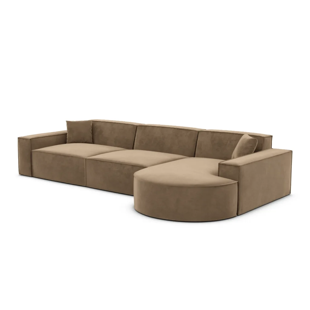 Samtstoff L-Form Sofa Brevia