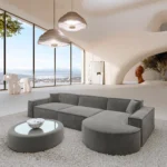 Samtstoff L-Form Sofa Brevia