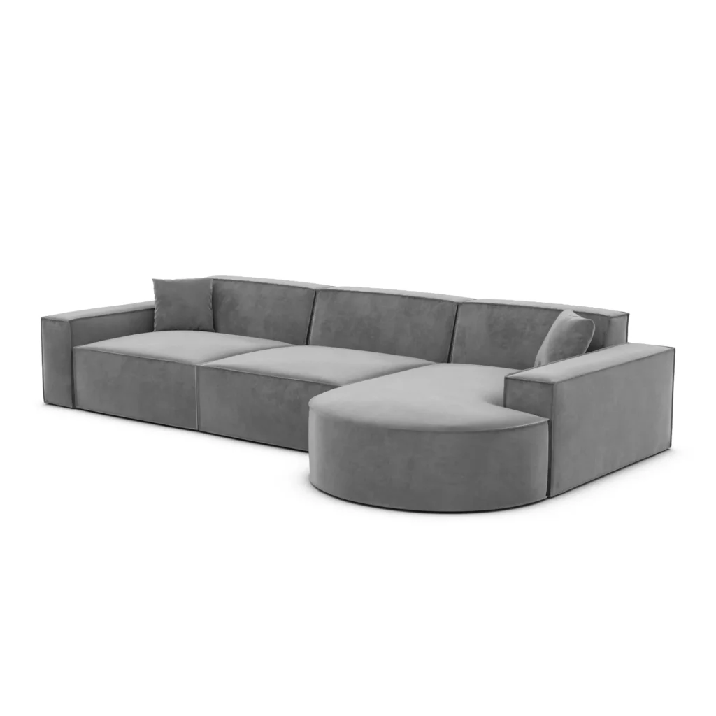 Samtstoff L-Form Sofa Brevia