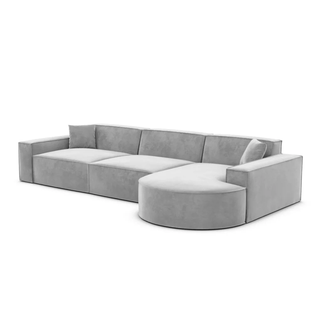 Samtstoff L-Form Sofa Brevia