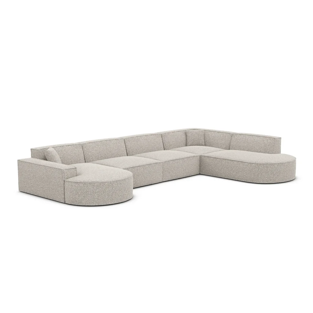Bouclé U-Form XL Lounge Wohnlandschaft Brevia