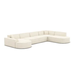 Strukturstoff U-Form XL Lounge Wohnlandschaft Brevia