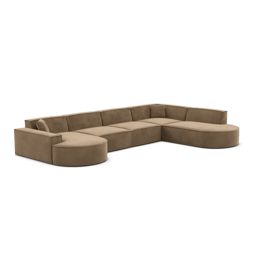Samtstoff U-Form XL Lounge Wohnlandschaft Brevia
