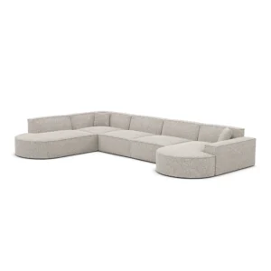 Bouclé U-Form XL Lounge Wohnlandschaft Brevia