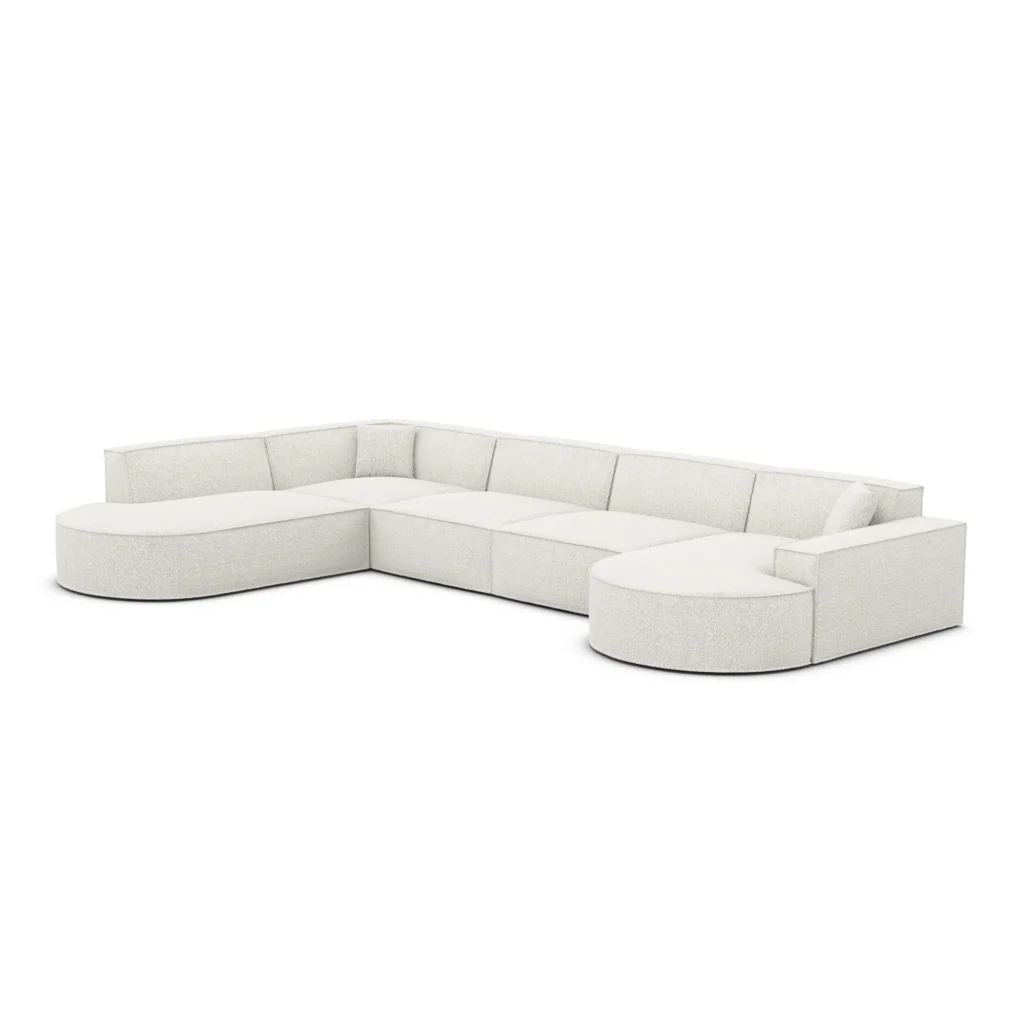 Bouclé U-Form XL Lounge Wohnlandschaft Brevia