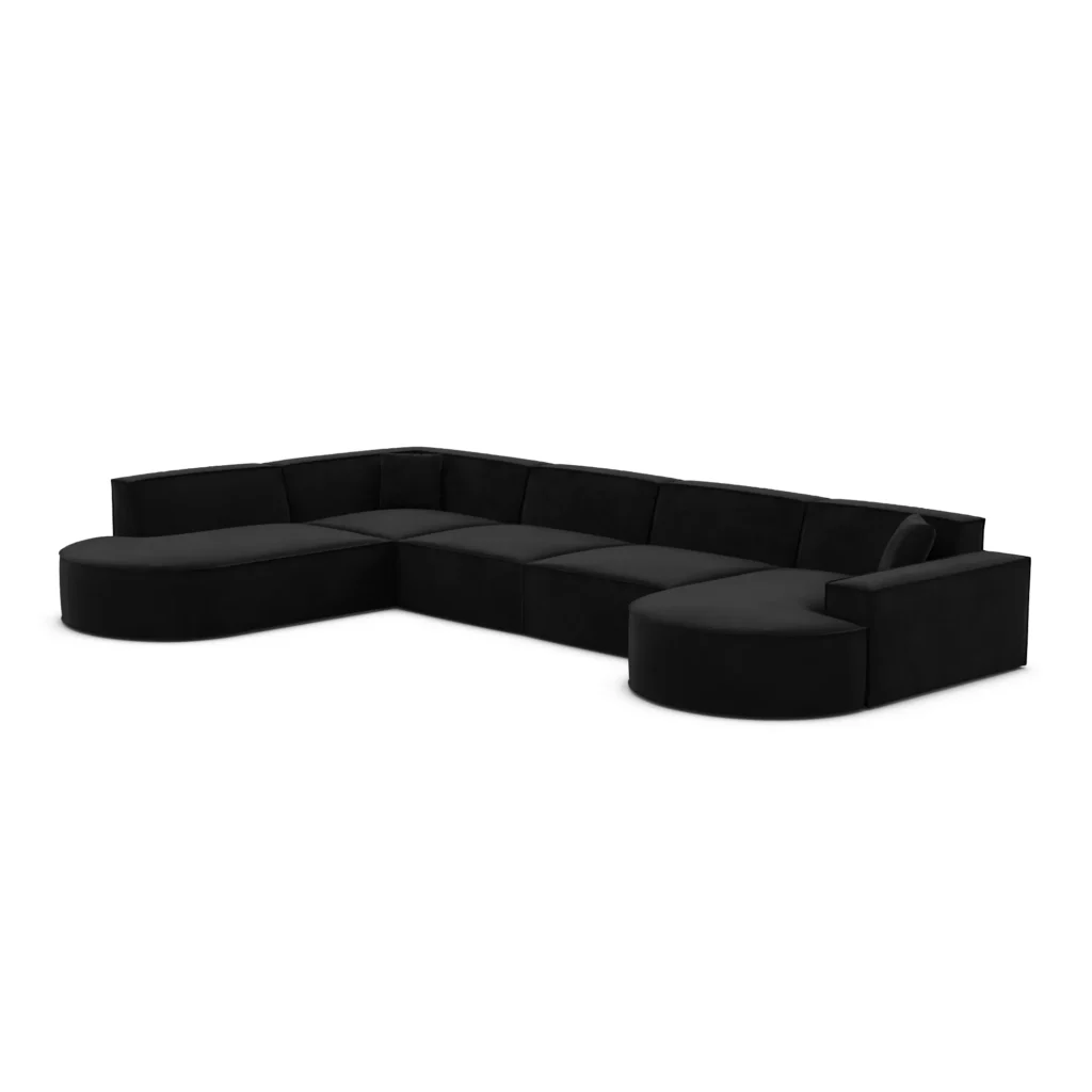 Samtstoff U-Form XL Lounge Wohnlandschaft Brevia