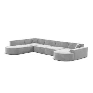 Samtstoff U-Form XL Lounge Wohnlandschaft Brevia