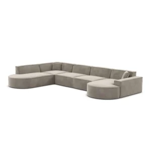 Samtstoff U-Form XL Lounge Wohnlandschaft Brevia