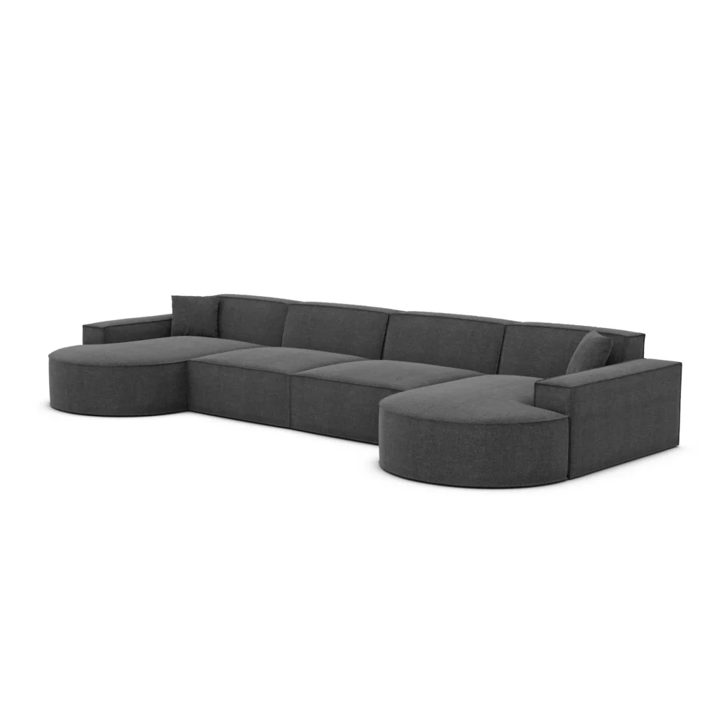 Strukturstoff U-Form XL Panorama Sofa Brevia
