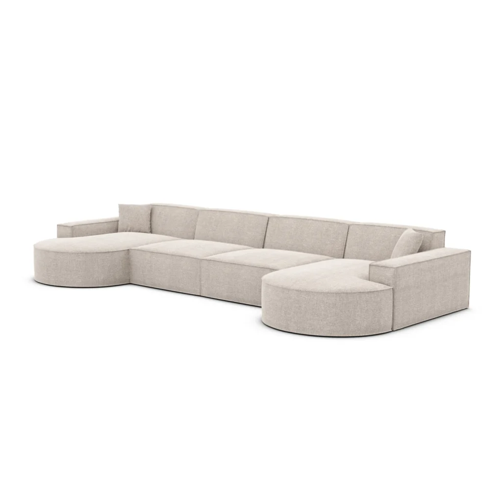 Strukturstoff U-Form XL Panorama Sofa Brevia