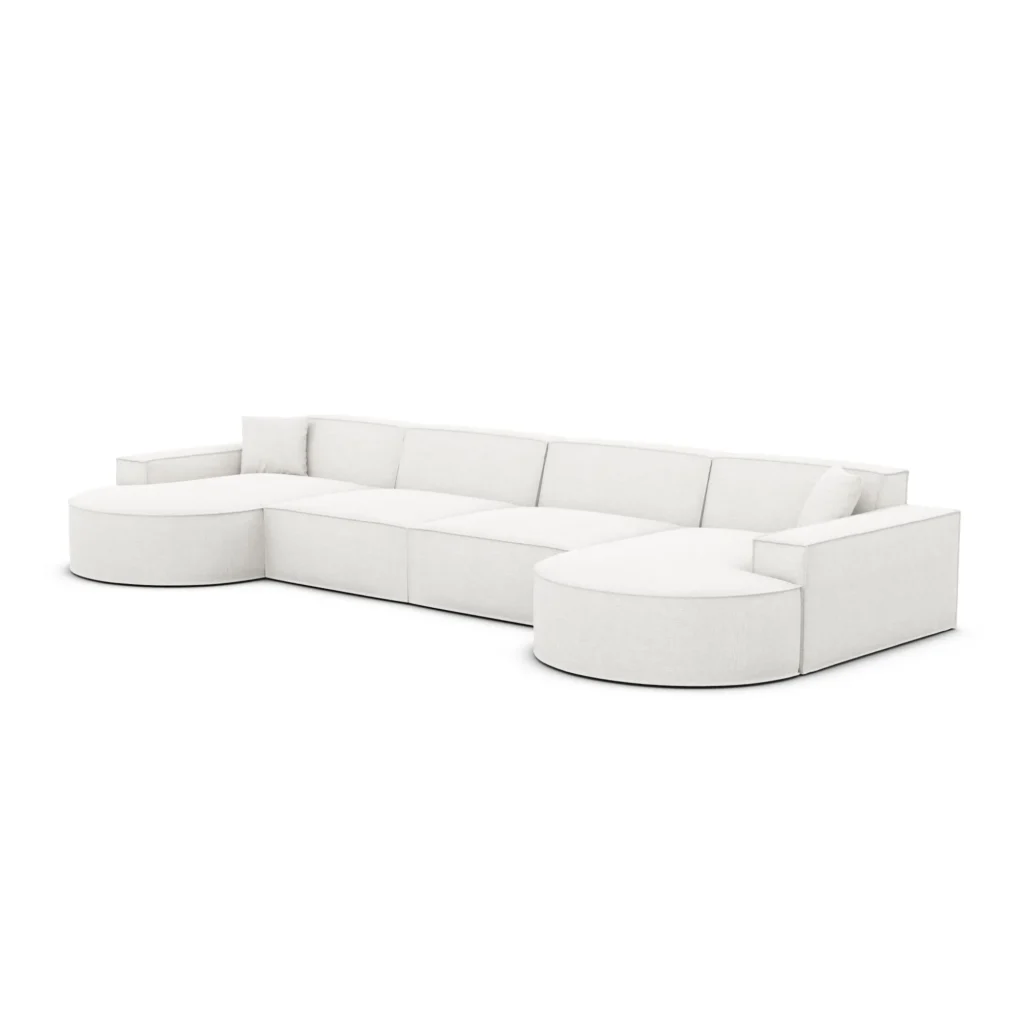 Strukturstoff U-Form XL Panorama Sofa Brevia