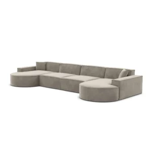 Samtstoff U-Form XL Panorama Sofa Brevia