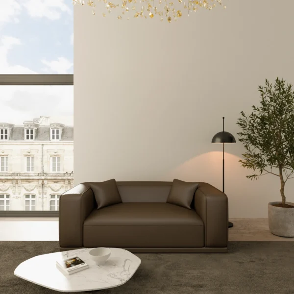 Echtleder 2-Sitzer Couch Diora