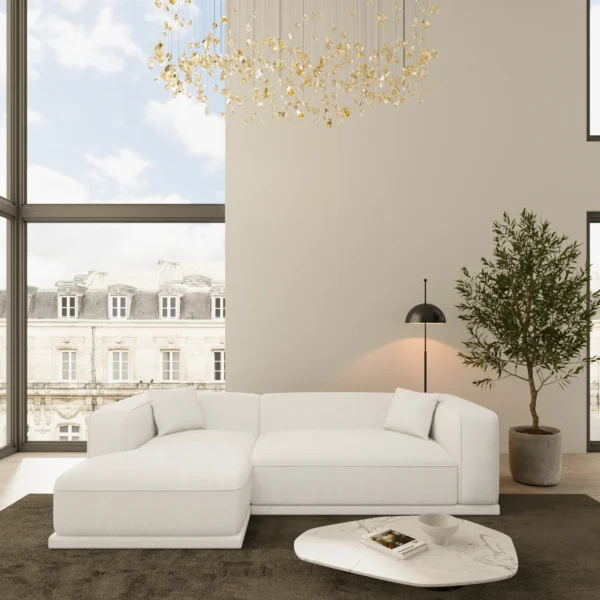 Strukturstoff L-Form Sofa Diora