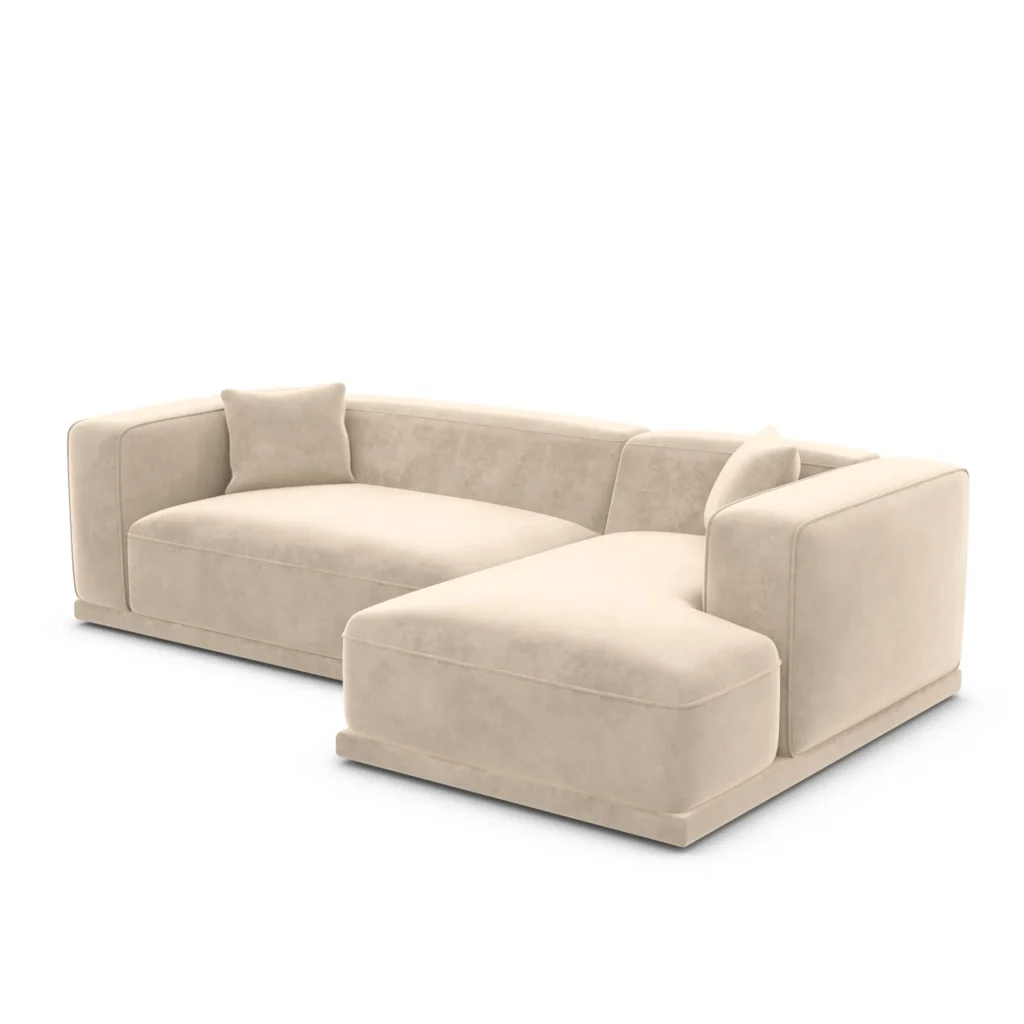 Samtstoff L-Form Sofa Diora