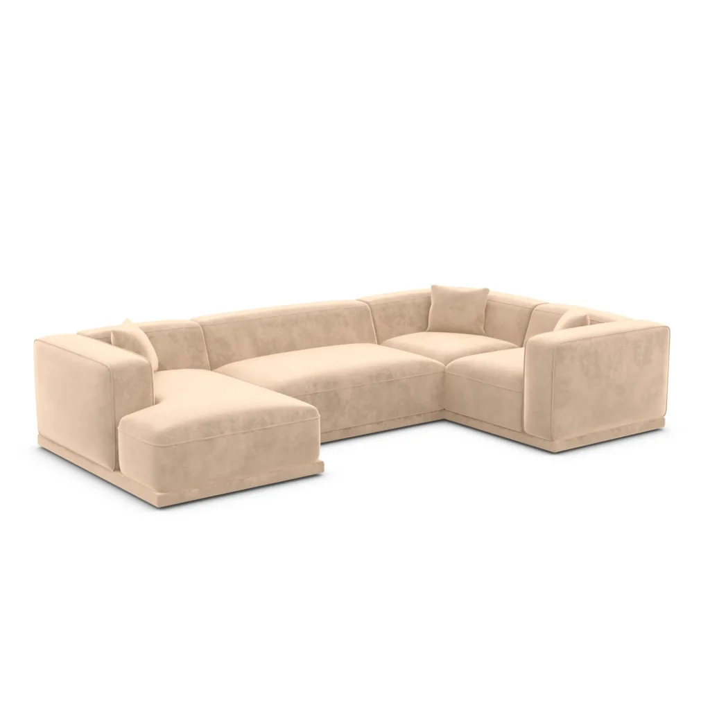 Samtstoff U-Form XL Wohnlandschaft Diora