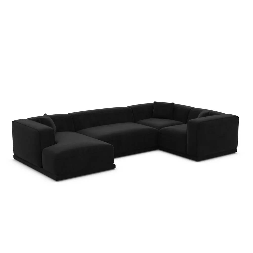 Samtstoff U-Form XL Wohnlandschaft Diora