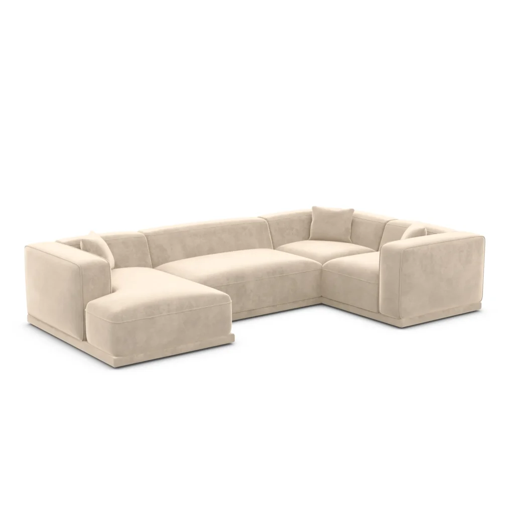 Samtstoff U-Form XL Wohnlandschaft Diora