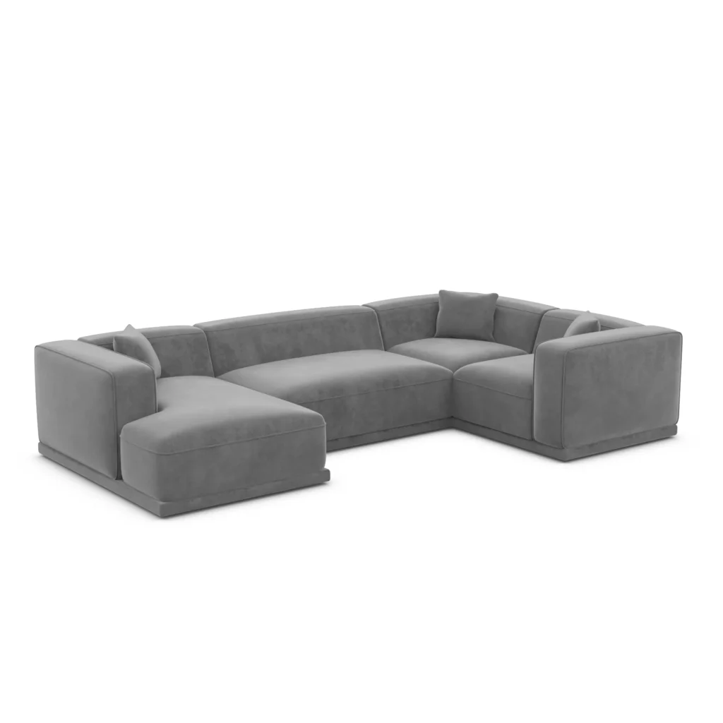 Samtstoff U-Form XL Wohnlandschaft Diora