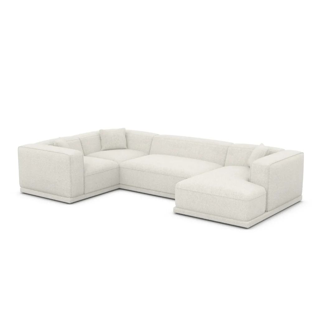 Bouclé U-Form XL Wohnlandschaft Diora