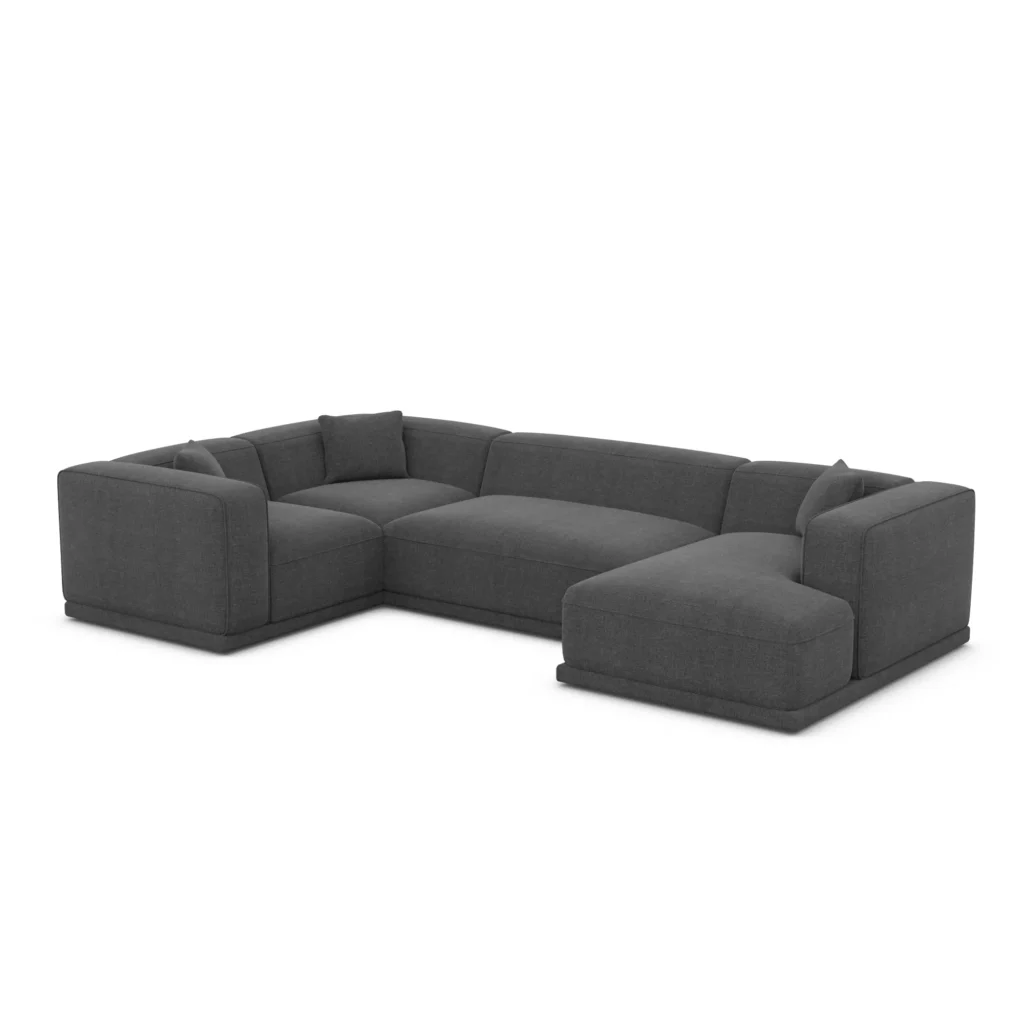 Strukturstoff U-Form XL Wohnlandschaft Diora