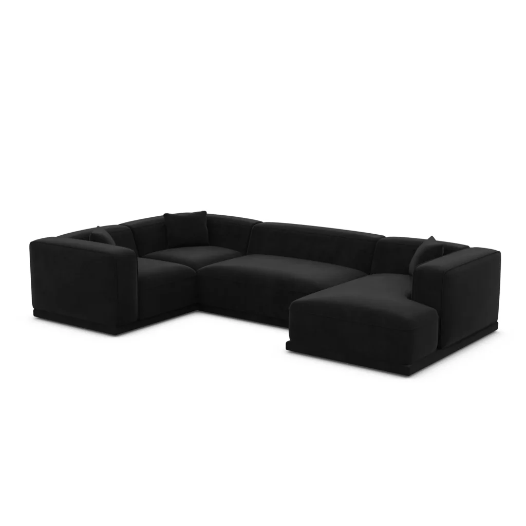 Samtstoff U-Form XL Wohnlandschaft Diora
