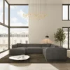 Strukturstoff U-Form XXL Wohnlandschaft Diora