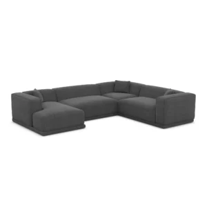 Strukturstoff U-Form XXL Wohnlandschaft Diora