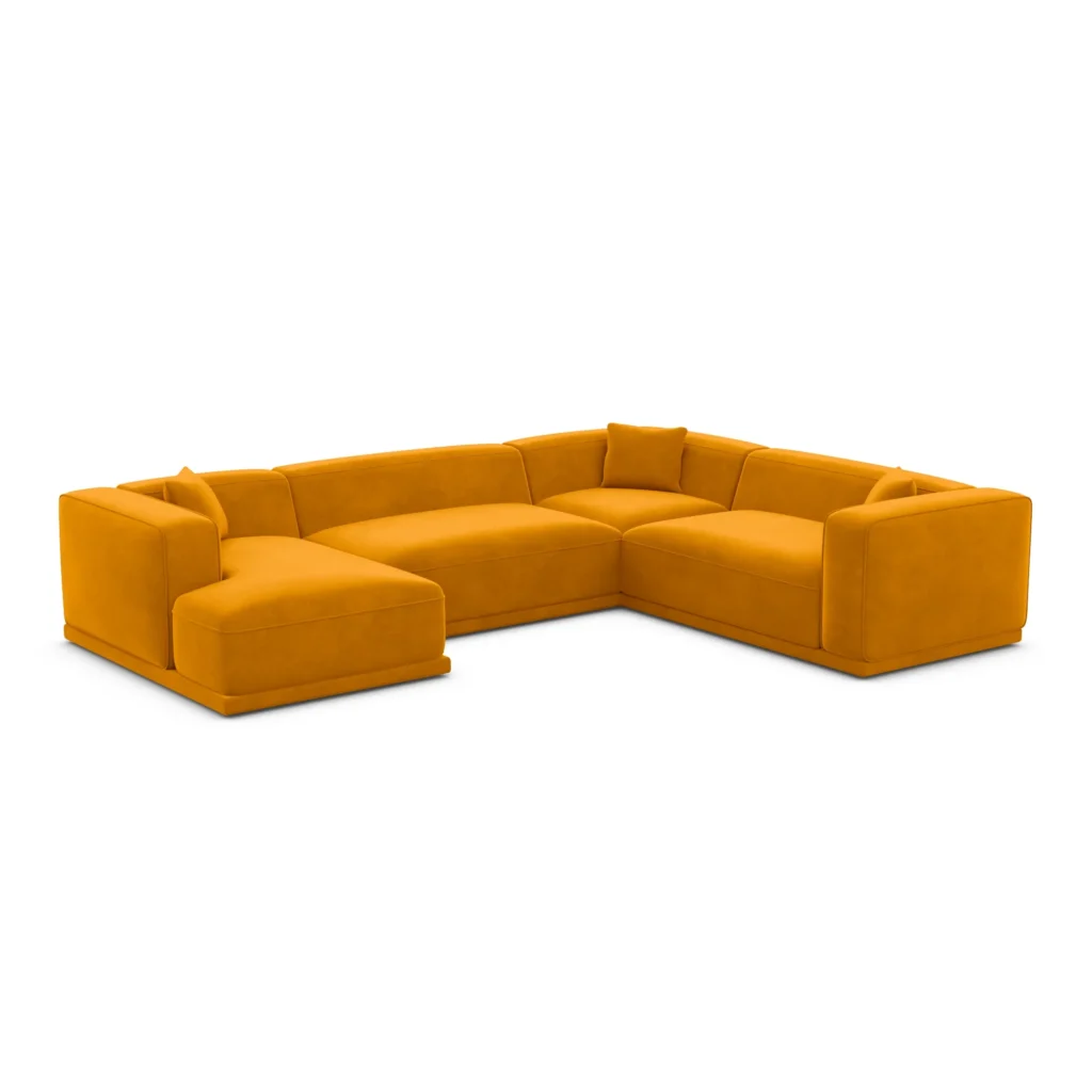 Samtstoff U-Form XXL Wohnlandschaft Diora