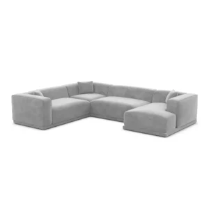 Samtstoff U-Form XXL Wohnlandschaft Diora