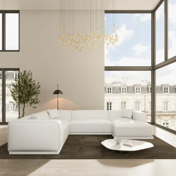 Echtleder U-Form XXL Wohnlandschaft Diora