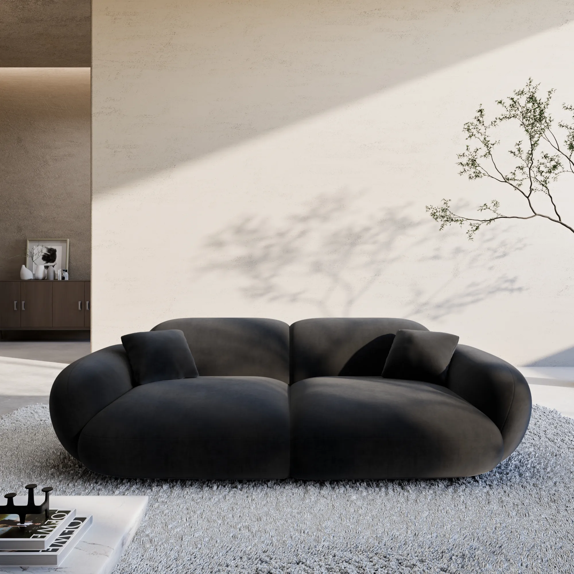 Samtstoff 2-Sitzer Couch Elara – Bild 5