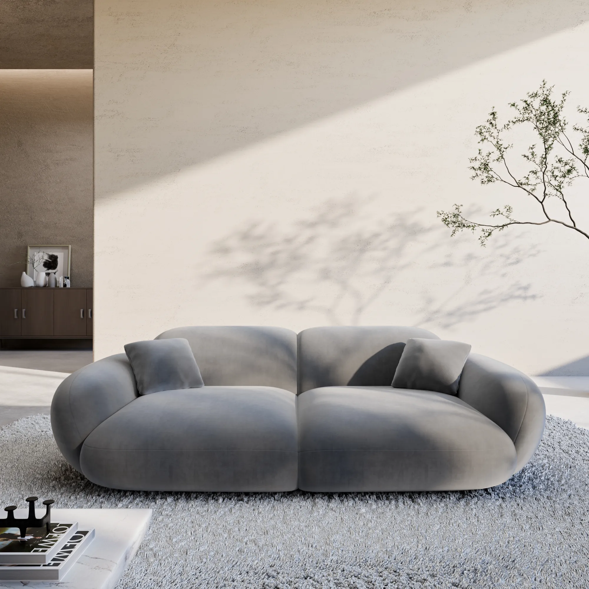 Samtstoff 2-Sitzer Couch Elara – Bild 8