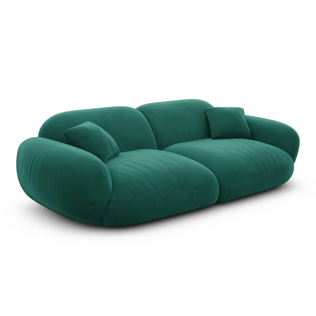 Samtstoff 2-Sitzer Couch Elara
