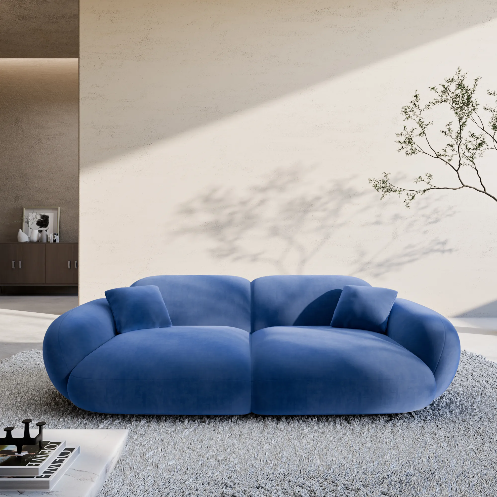 Samtstoff 2-Sitzer Couch Elara
