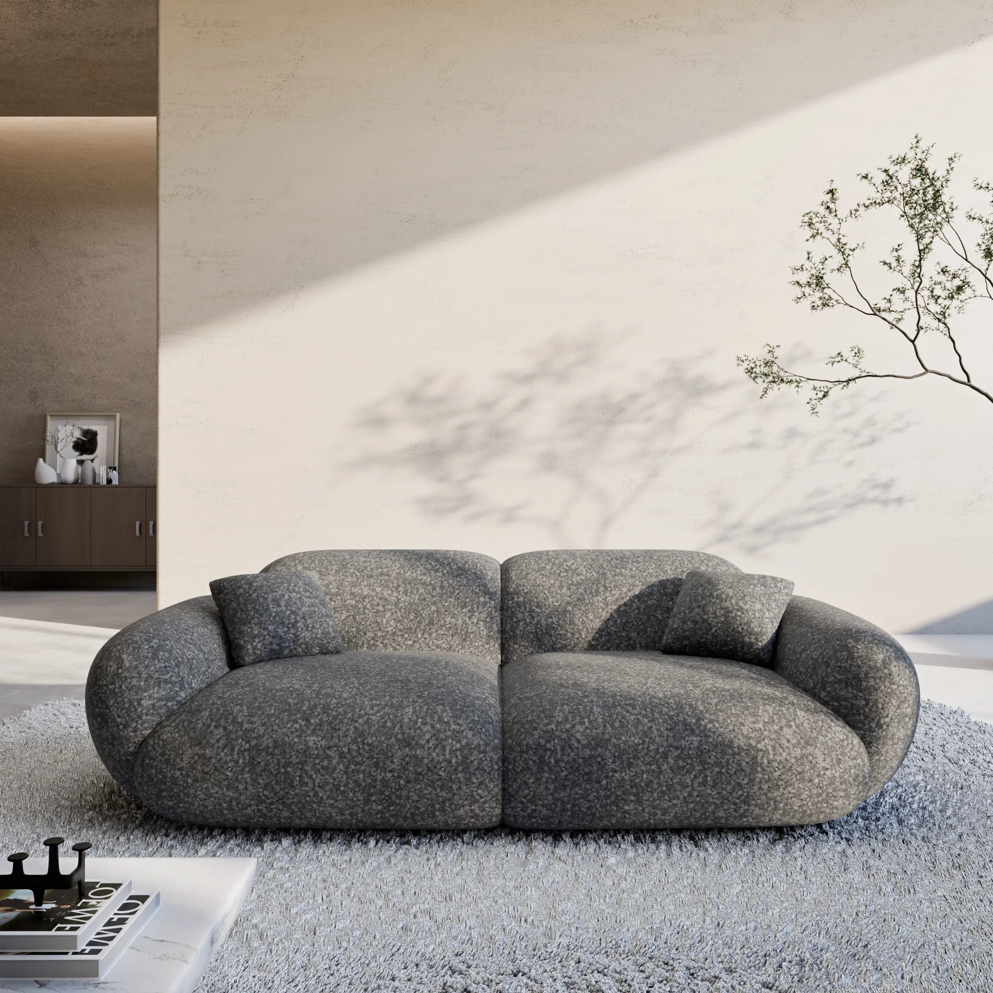 Bouclé 3-Sitzer Couch Elara – Bild 2