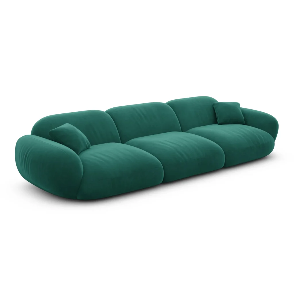 Samtstoff 4-Sitzer Couch Elara