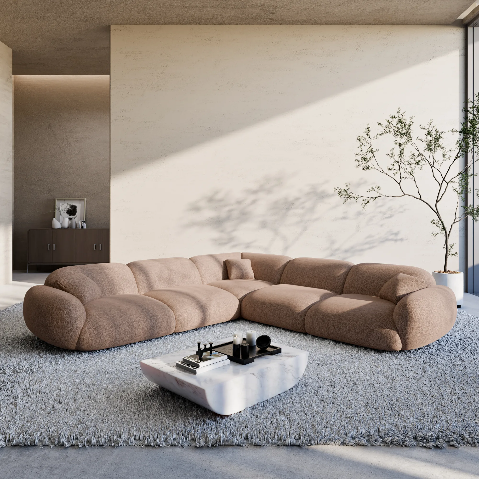 Strukturstoff Ecksofa Elara – Bild 8