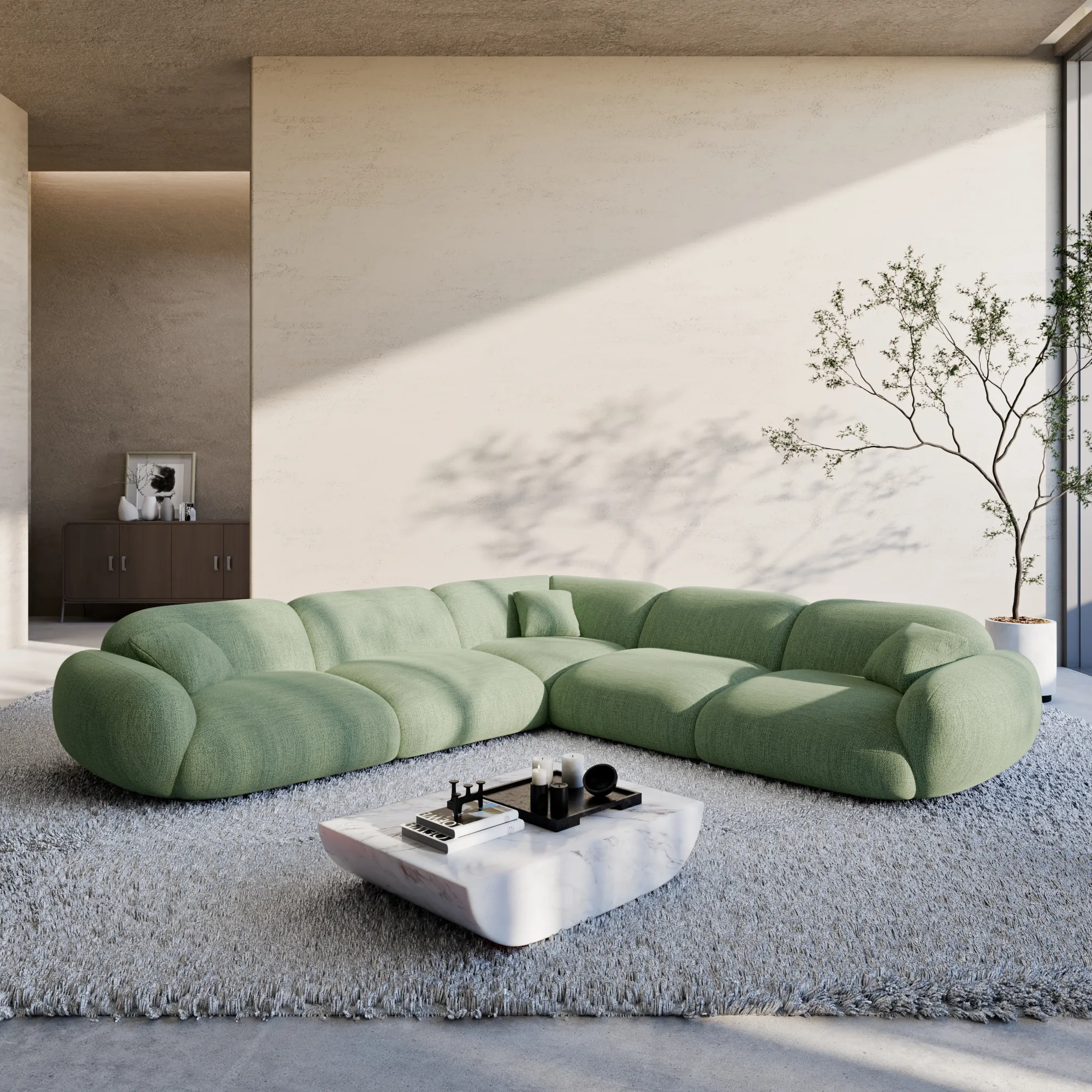 Strukturstoff Ecksofa Elara