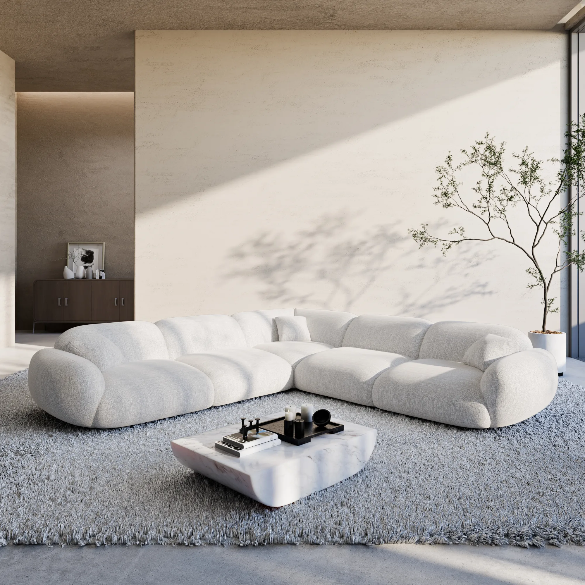 Strukturstoff Ecksofa Elara – Bild 4