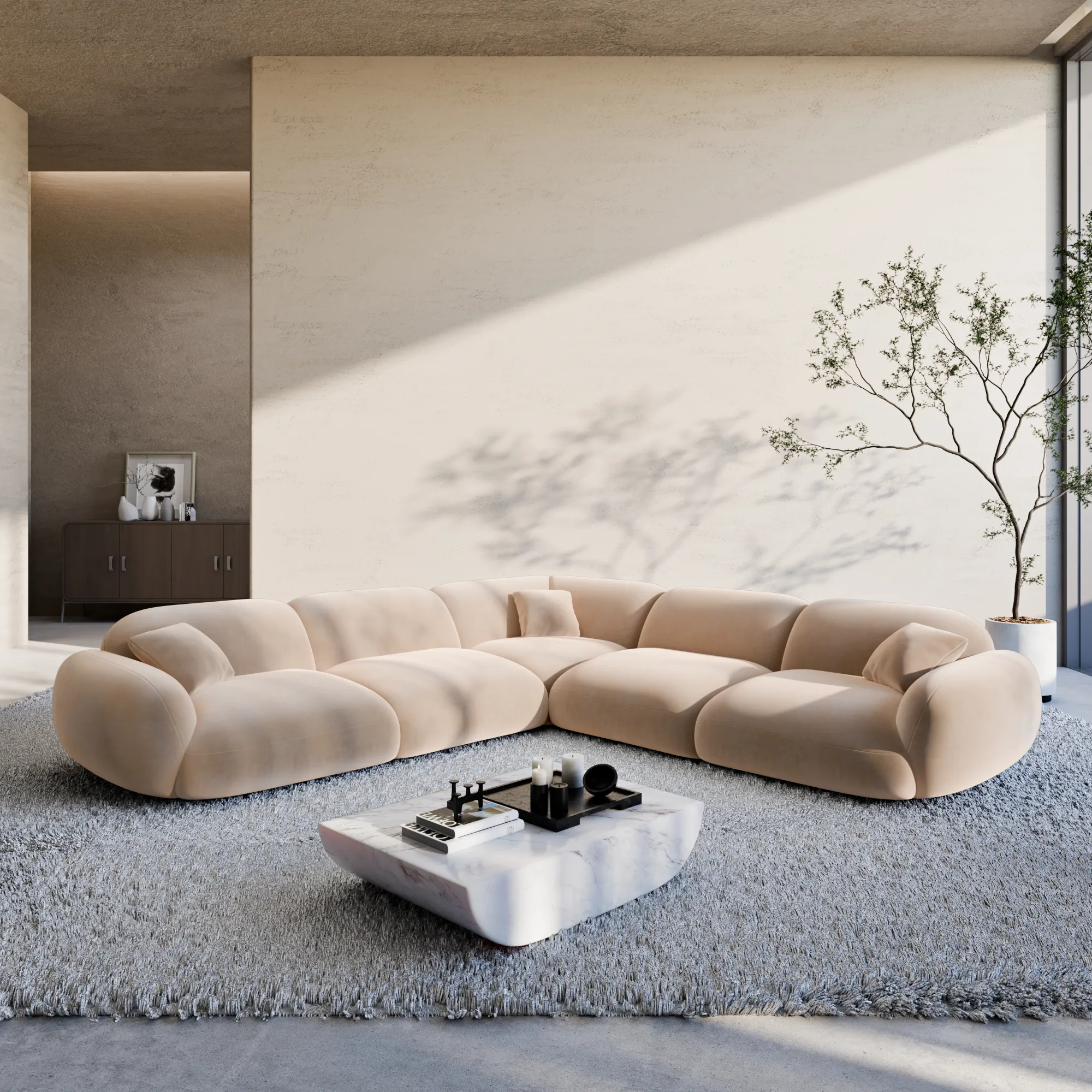 Samtstoff Ecksofa Elara – Bild 10