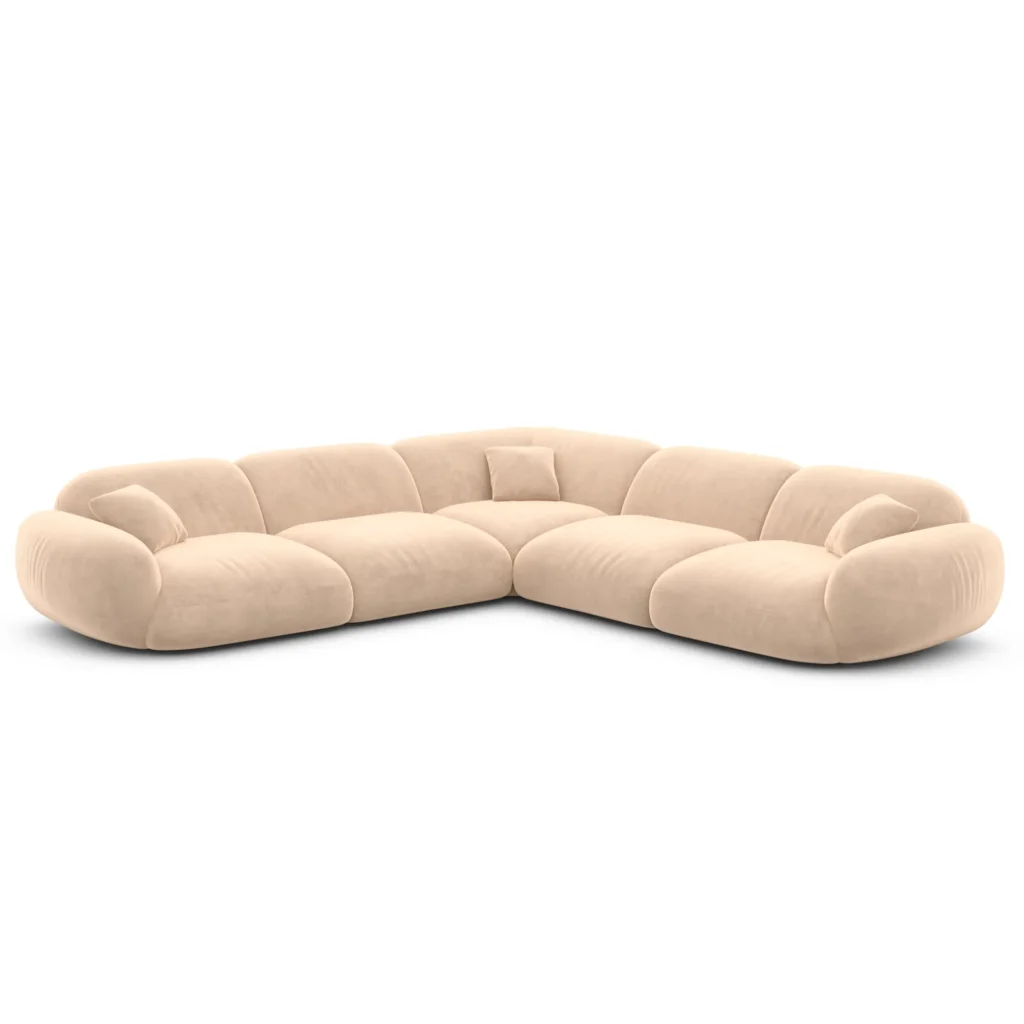 Samtstoff Ecksofa Elara