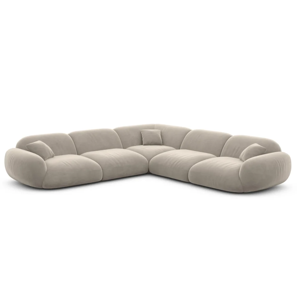 Samtstoff Ecksofa Elara