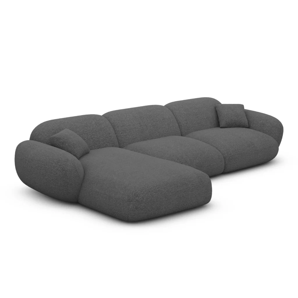 Bouclé L-Form Sofa Elara