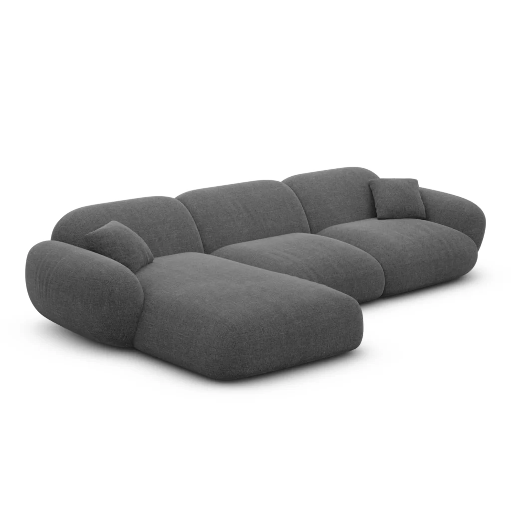 Strukturstoff L-Form Sofa Elara